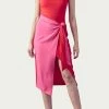Best deal 🎉 Fore 👩 women Color-Block Wrap-Effect Midi 👗 Dress in Red/Pink 😀
