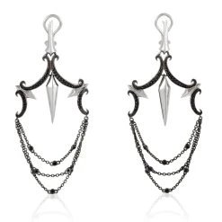 Outlet ✨ women Stephen Webster Superstud Baroque Silver and Yellow Gold Black Sapphire Earrings 🔔