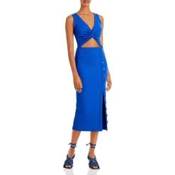 Budget 🤩 Fore 👩 Womens Cut-Out Sleeveless Midi 👗 Dress ⭐