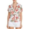 New 🥰 Fore 👩 Womens Notch Collar Floral Button-Down Top ⌛