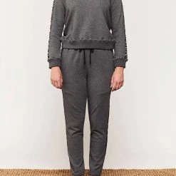 Outlet ๐ฅ Velvet Heart ๐ฉ women Jill Stripe Jogger in Heather Grey/Leopard โ๏ธ