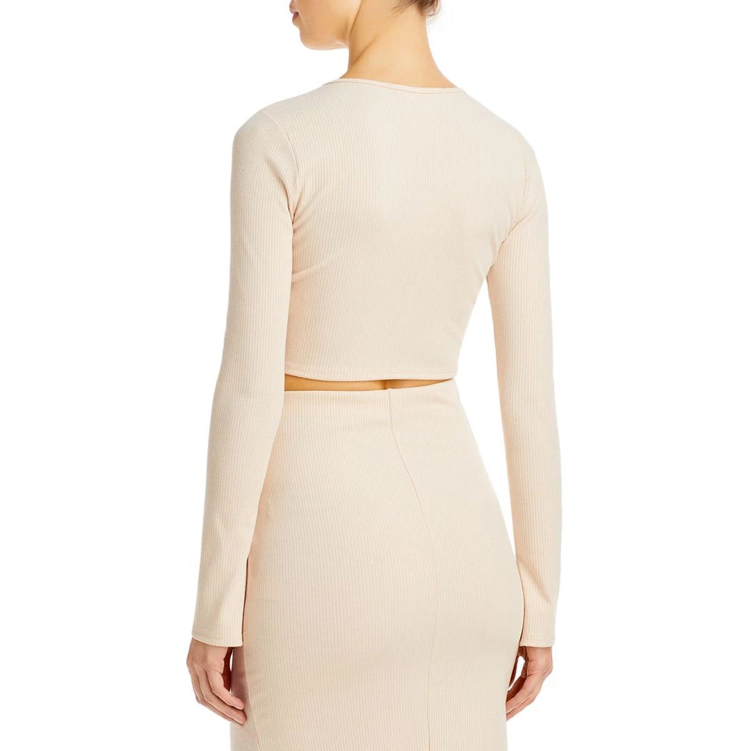 Deals 😉 Fore 👩 Womens Ribbed Knit O Ring Cropped 🥰 2 Deals 😉 Fore 👩 Womens Ribbed Knit O Ring Cropped 🥰 - Image 2