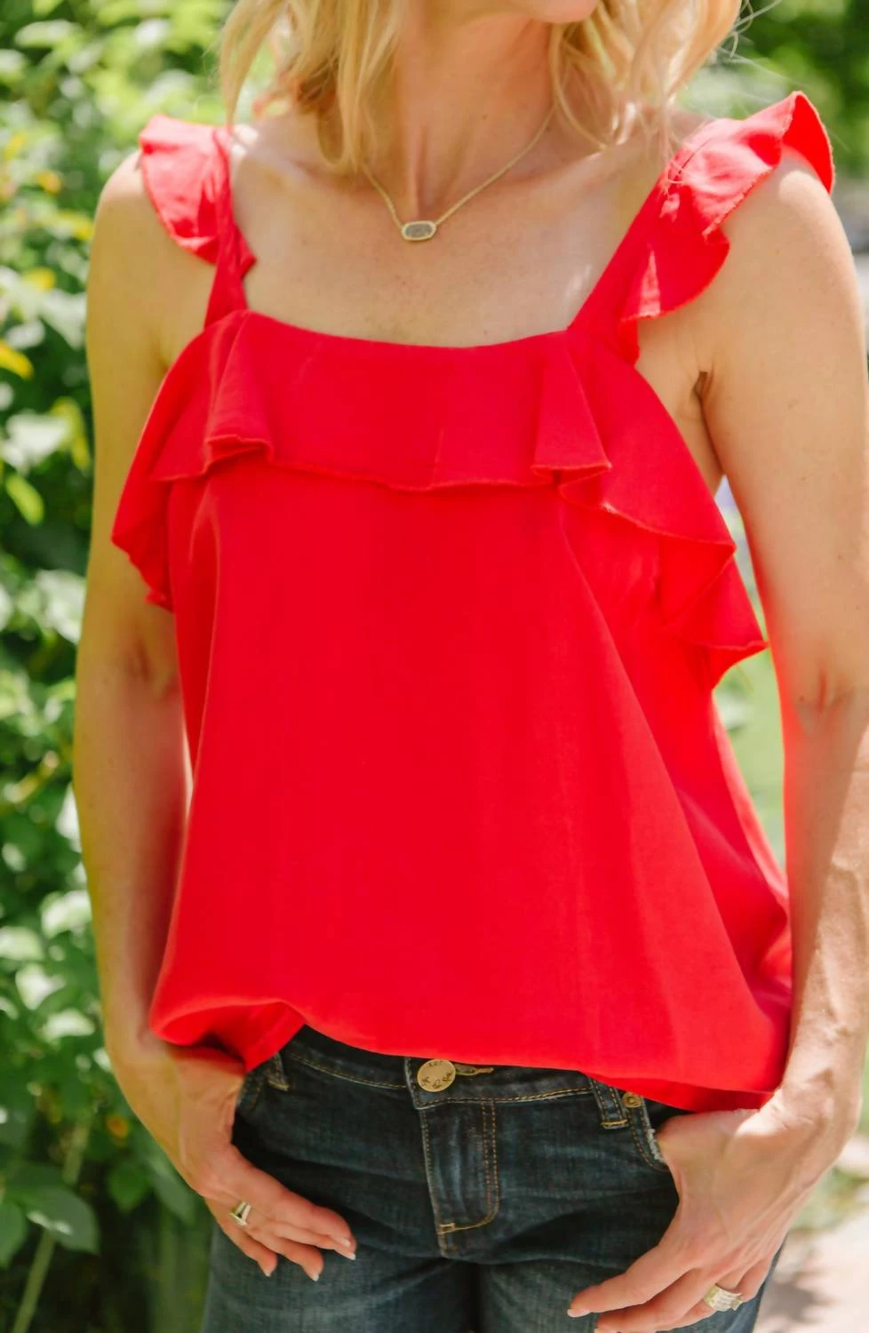 Buy π₯° Velvet Heart π© women Salem Ruffle Tank in Red π₯° 1 Buy π₯° Velvet Heart π© women Salem Ruffle Tank in Red π₯°