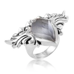 Flash Sale ✨ women Stephen Webster Superstud Baroque Sterling Silver Cat's Eye & Quartz Ring 🤩