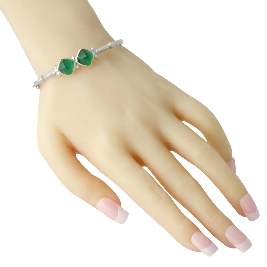 Deals ๐ women Stephen Webster Silver Chrysoprase and Quartz Bangle Bracelet โญ 2 Deals ๐ women Stephen Webster Silver Chrysoprase and Quartz Bangle Bracelet โญ - Image 2