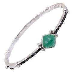 Discount 🎁 women Stephen Webster Superstud Silver Black Sapphire Chrysoprase and Quartz Bangle ⌛