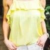 Wholesale 💯 Velvet Heart 👩 women Salem Ruffle Tank in Yellow 🤩