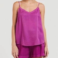 Flash Sale 💯 Velvet Heart 👩 women Victory Frayed Cami in Rose Violet 👏