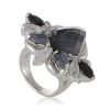 Buy 🥰 Stephen Webster Pop Superstud 👩 Womens Silver Spinel Hematite and Cat's Eye Ring 🥰