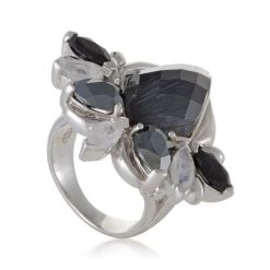 Buy ๐ฅฐ Stephen Webster Pop Superstud ๐ฉ Womens Silver Spinel Hematite and Cat's Eye Ring ๐ฅฐ