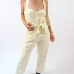 Wholesale 🥰 Fore 👩 women Easy Go Button Front Straight Leg Belted Jumpsuit in Cream 😍 -Deals ILIA Beauty Store 53245e0a9a294a01baf9fd7ecfffba17 1080x