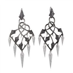 Best reviews of 🎉 women Stephen Webster Fly By Night 18K White Gold White and Black Diamond Pave Chandelier Earrings 😀