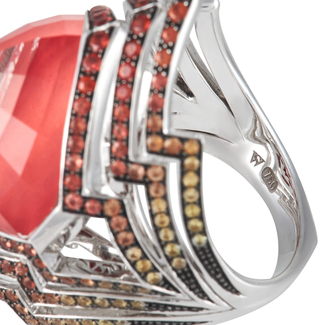 Hot Sale ๐ women Stephen Webster Lady Stardust 18K White Gold Pink Opal Quartz and Sapphire Zigzag Ring โญ 5 Hot Sale ๐ women Stephen Webster Lady Stardust 18K White Gold Pink Opal Quartz and Sapphire Zigzag Ring โญ - Image 5