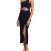 Coupon 👏 Fore 👩 Womens One Shoulder Cut-Out Midi 👗 Dress 😍