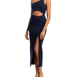 Coupon 👏 Fore 👩 Womens One Shoulder Cut-Out Midi 👗 Dress 😍