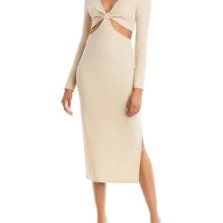 Best Pirce ✨ Fore 👩 Womens Cut Out Mid Calf Cocktail and Party 👗 Dress ❤️