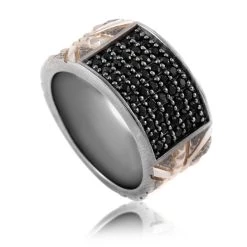 Brand new ๐ women Stephen Webster Men's UK Silver/Rhodium Black Sapphire Union Jack Ring ๐