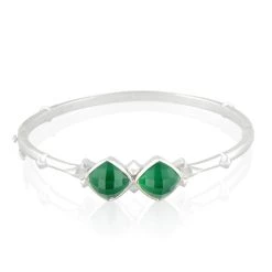 Deals 👍 women Stephen Webster Silver Chrysoprase and Quartz Bangle Bracelet ⭐