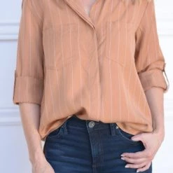 Best reviews of ๐ฅ Velvet Heart ๐ฉ women Riley Terra White Stripe Blouse in Rust ๐