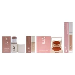 Coupon 🛒 ILIA Beauty Kit by ILIA Beauty for 👩 Women - 4 Pc Kit 0.15oz Illuminator - Stella, 1oz True Skin Serum Foundation - SF1 Formentera, 0.26oz NightLite Bronzing Powder - Songbird, 0.16oz True Skin Serum Concealer - SC4 Nutmeg ✔️