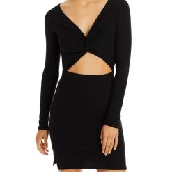 Flash Sale 🎉 Fore 👩 Womens Cut Out Knit Mini 👗 Dress 🔔