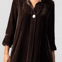 Budget 💯 Habitat 👩 women Velvet Tunic - 17241 in Chocolate 🔥