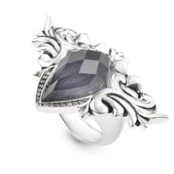Hot Sale 🔔 Stephen Webster Baroque Superstud 👩 Women's Silver Cat's Eye and Quartz Diamond Ring 😀