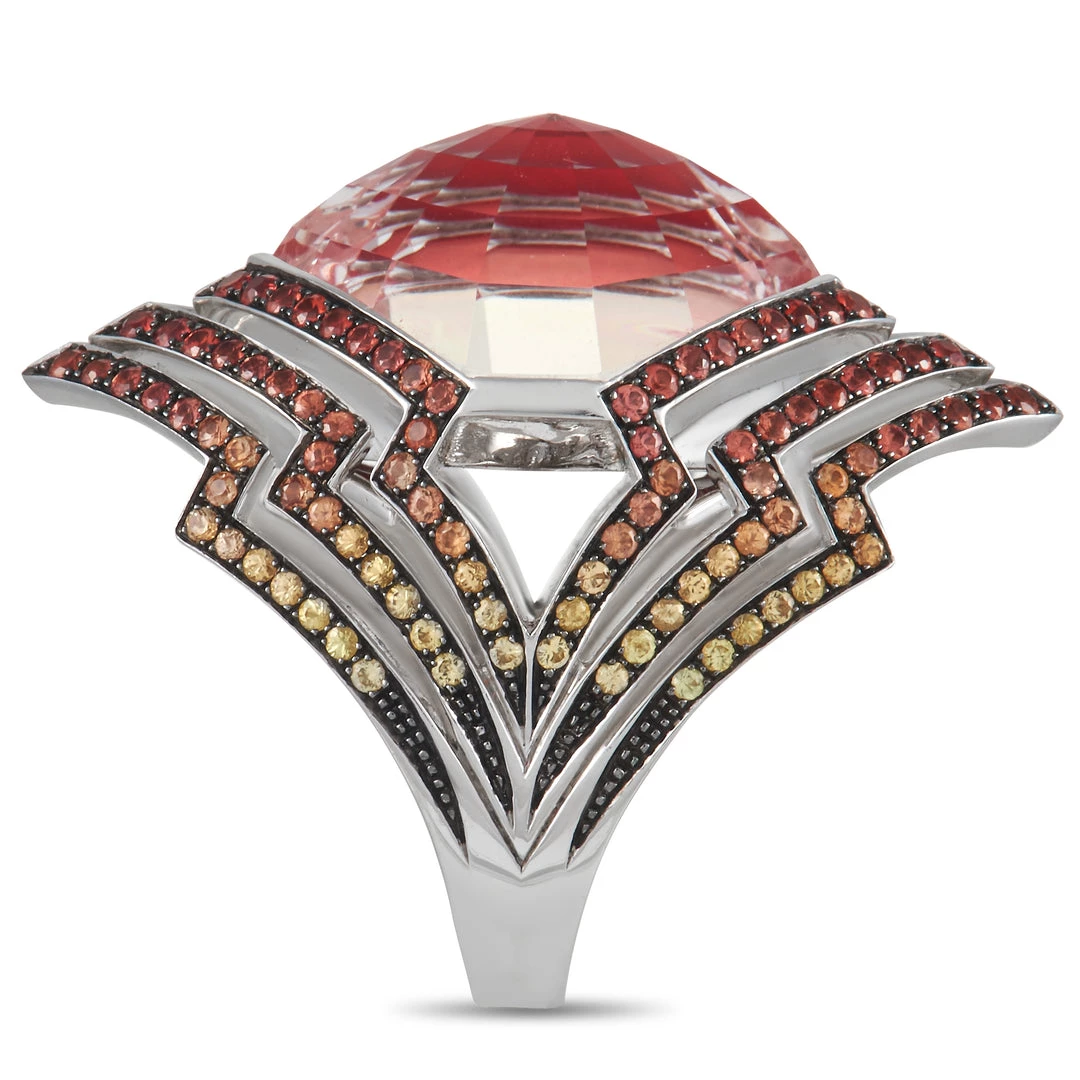 Hot Sale ๐ women Stephen Webster Lady Stardust 18K White Gold Pink Opal Quartz and Sapphire Zigzag Ring โญ 3 Hot Sale ๐ women Stephen Webster Lady Stardust 18K White Gold Pink Opal Quartz and Sapphire Zigzag Ring โญ - Image 3