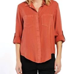 Promo 🛒 Velvet Heart 👩 women Riley Top in Rust 🥰