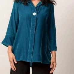 Cheap 👏 Habitat 👩 women Velvet Tunic - 17241 in Teal 🤩