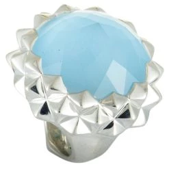 Best reviews of โ๏ธ women Stephen Webster Superstud Silver ๐ฉ Mother of Pearl Blue Cat's Eye and Clear Quartz Crystal Haze Dome Ring ๐ฅฐ