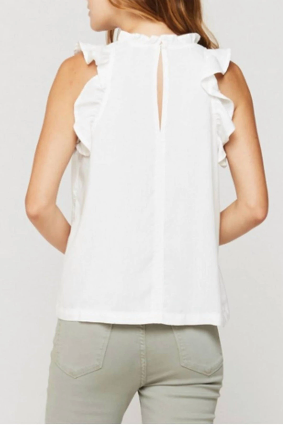 Top 10 ๐งจ Velvet Heart ๐ฉ women Kalliope Ruffle Tank in White โค๏ธ 3 Top 10 ๐งจ Velvet Heart ๐ฉ women Kalliope Ruffle Tank in White โค๏ธ - Image 3