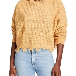 Cheap ✔️ Fore 👩 Womens Cropped Ribbed Knit Hoodie ⌛