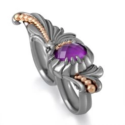 Wholesale ✨ women Stephen Webster Jewels Verne Sterling Silver Sugilite & Quartz Two-Finger Ring 🌟