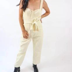 Wholesale 🥰 Fore 👩 women Easy Go Button Front Straight Leg Belted Jumpsuit in Cream 😍 -Deals ILIA Beauty Store fb8f2b1d4119420baa2d1116a7086058 1080x