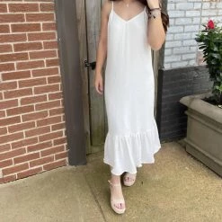 Outlet 🔥 Velvet Heart 👩 women Adele Tank Midi 👗 Dress in White 👍