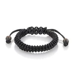 Brand new 🔥 Stephen Webster No Regrets 👩 Womens Woven Black Leather and Silver Bracelet 🔔