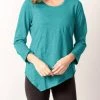 Best reviews of 🔔 Habitat 👩 women Pebble Solid V-Neck Top in Jade 💯