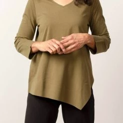 Discount 💯 Habitat 👩 women Deep Hem Tunic in Olive 💯