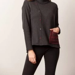 Cheap 💯 Habitat 👩 women Emerson Pocket Sweater in Gray 🔥