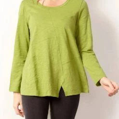 Buy 😀 Habitat 👩 women Cotton Pebble Pieced Pocket Tunic in Leaf 🛒
