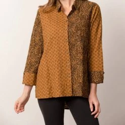 Promo 😉 Habitat 👩 women Spot-On Shaped 👕 Shirt - 44821 in Bronze 😍
