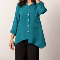Hot Sale ✔️ Habitat 👩 women Pieced Tunic - 30626 in Teal 👍