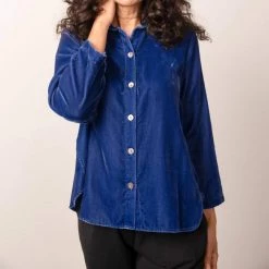 Flash Sale 🥰 Habitat 👩 women Velvet Swing 👚 Shirt - 17231 in Cobalt 🌟
